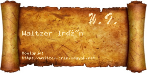 Waitzer Irén névjegykártya